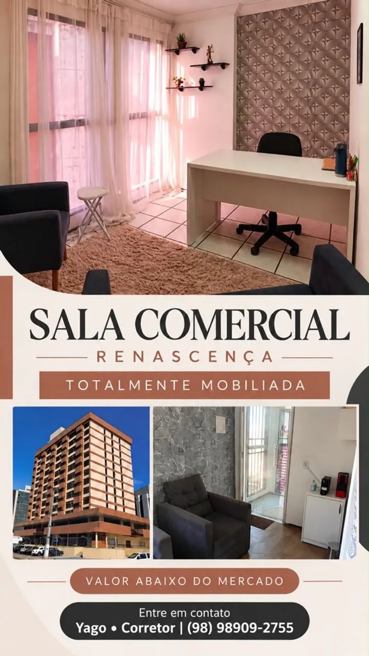Sala escritório mobiliado. 