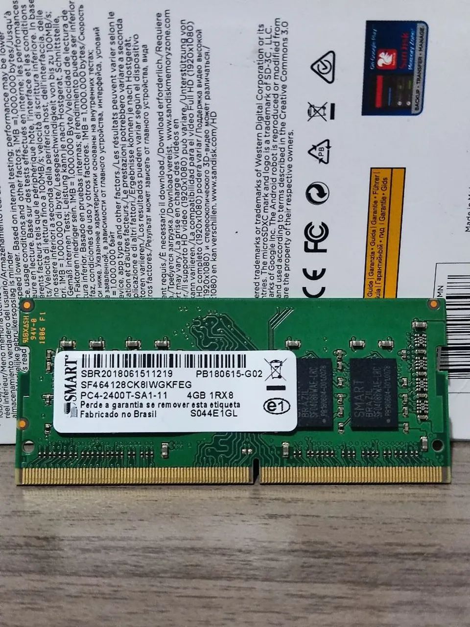 Memória Notebook 4GB DDR4 2400MHz Smart