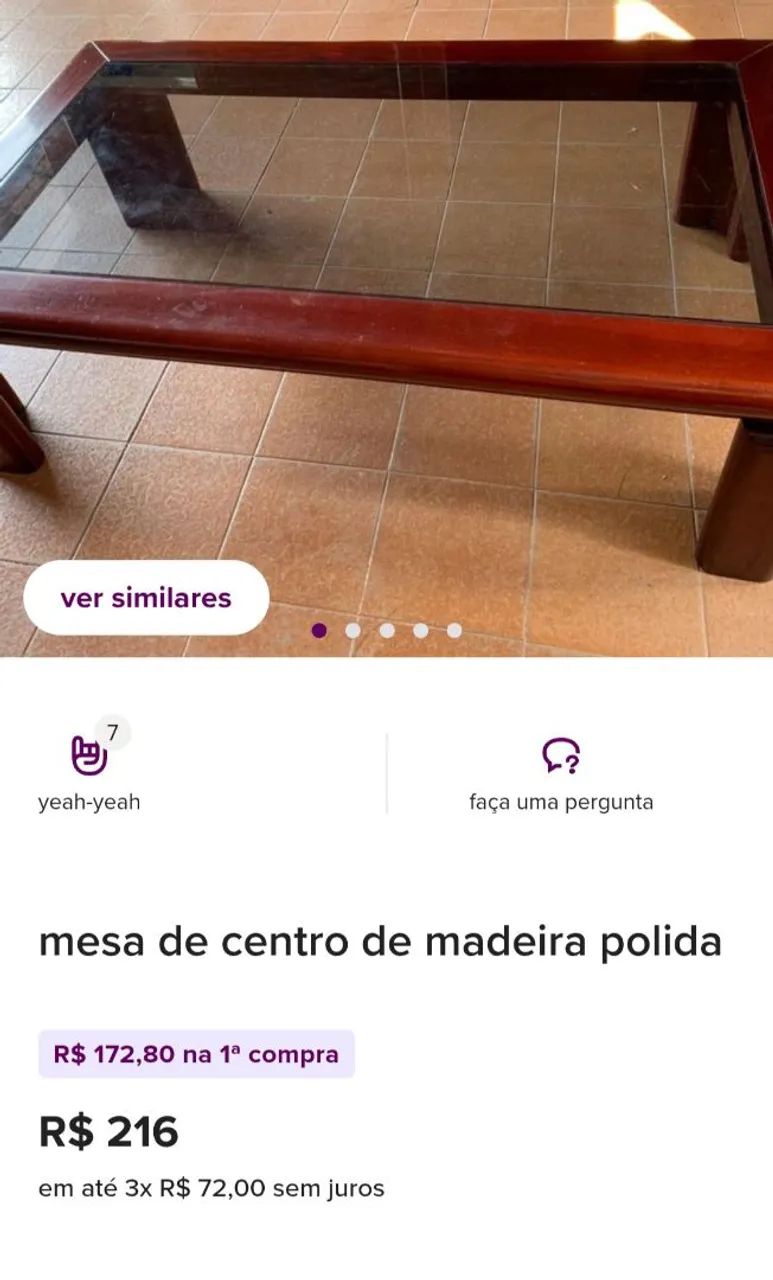 MESA DE CENTRO  AMADEIRADA - Foto 2