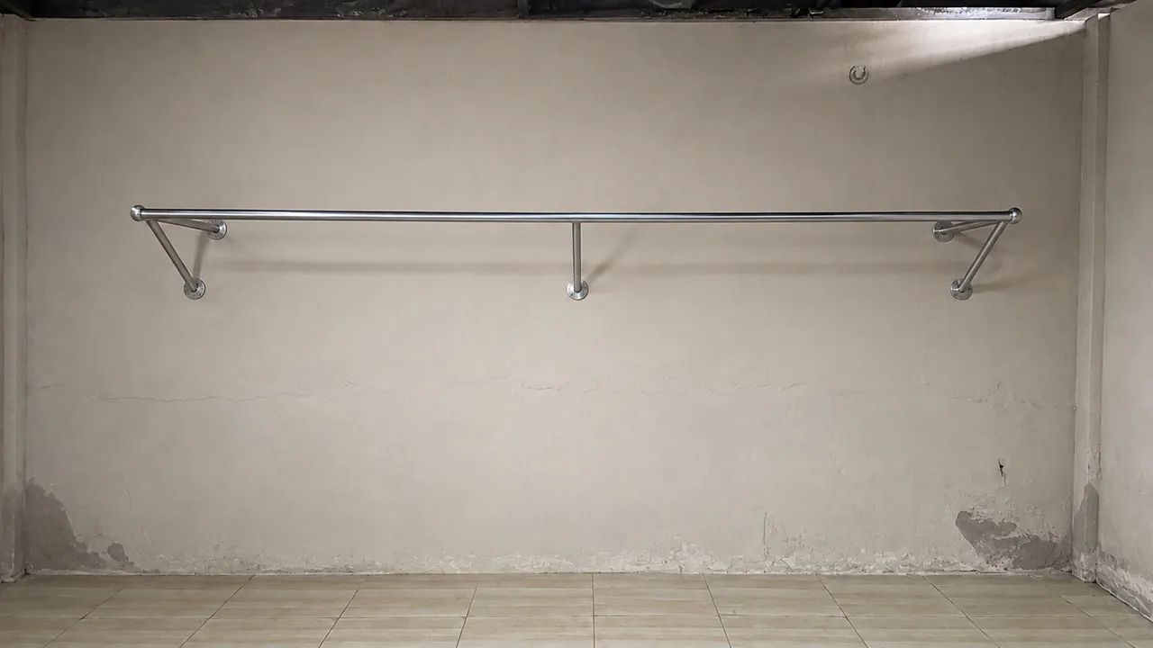 Arara de parede cromada de inox 