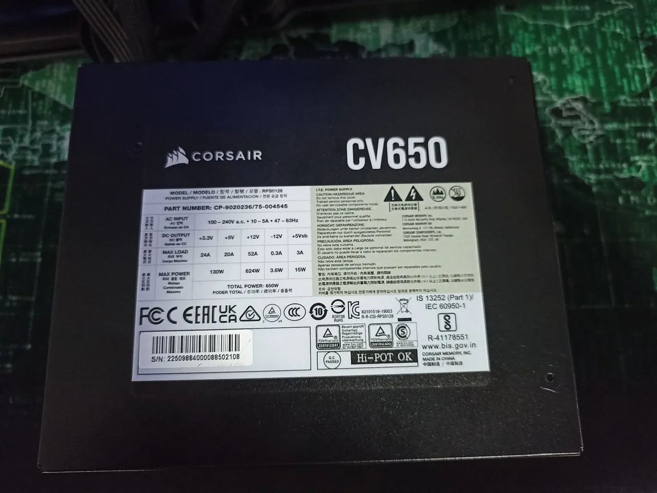Fonte Corsair CV650