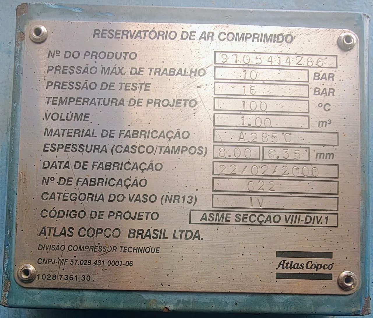 Reservatório de ar 1.000 litros - Foto 2