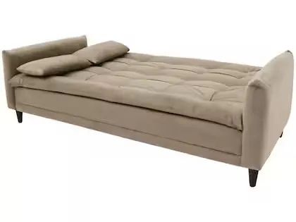 Sofá-cama Casal 3 Lugares Sofia Suede Bege - Foto 2