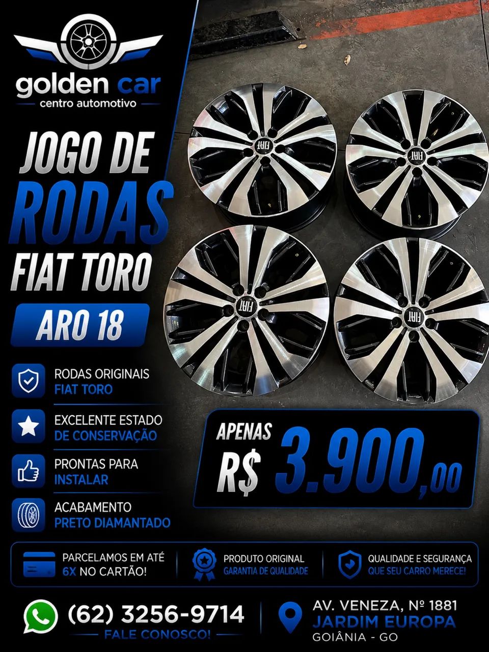 JOGO DE RODAS ARO 18 FIAT TORO ORIGINAL