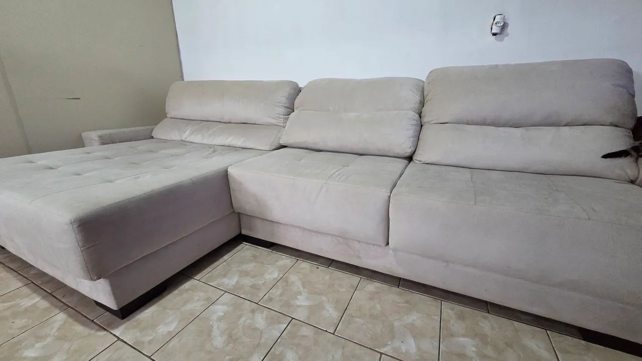  SOFÁ 3,20M RETRÁTIL E RECLINÁVEL | PÉROLA | SUPER CONFORTÁVEL - Foto 5