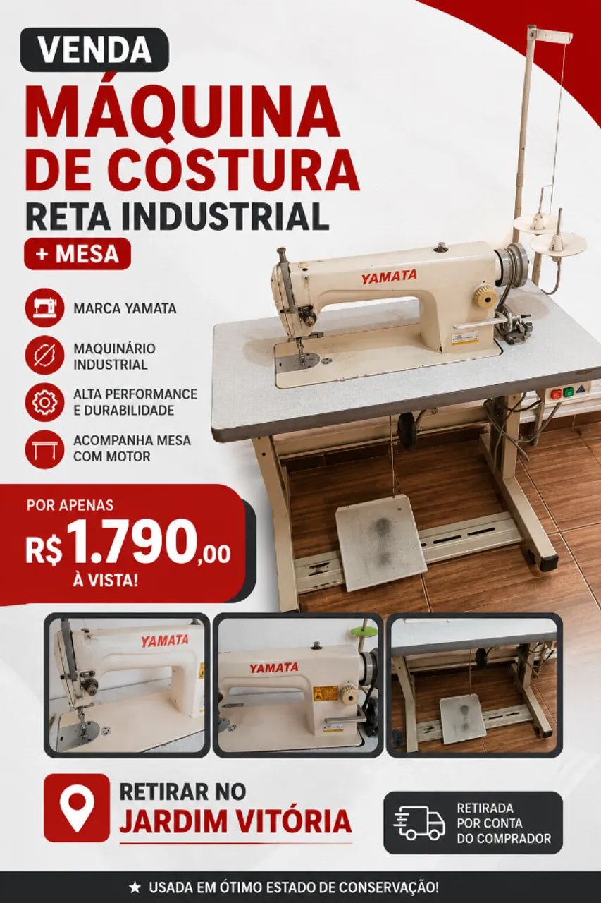 Máquina de costura reta industrial Yamata