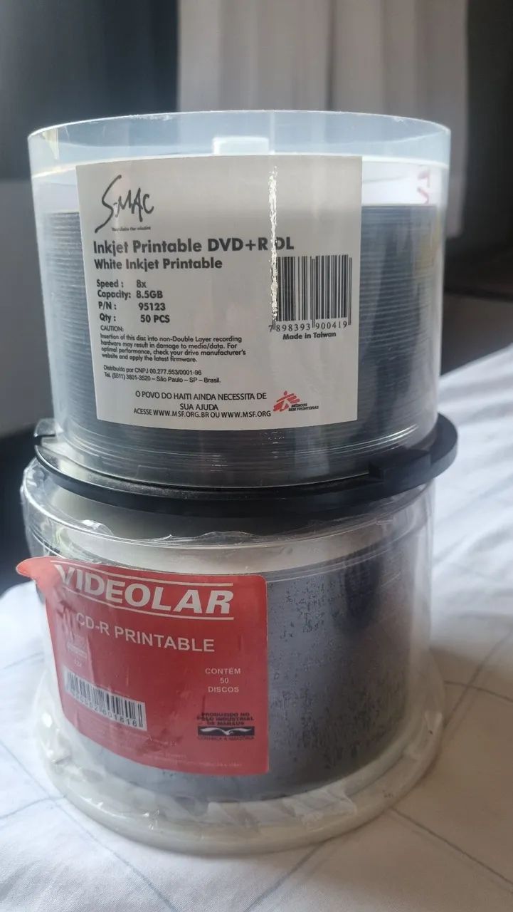 Dvd e cd para gravação 
