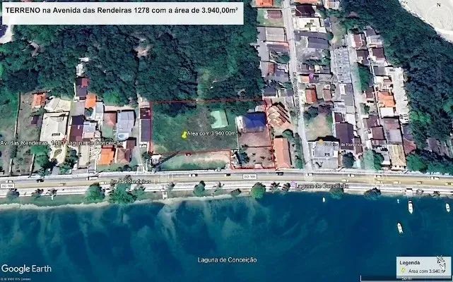 Lagoa da Conceição terreno com 3.940m² na Av. Das Rendeiras