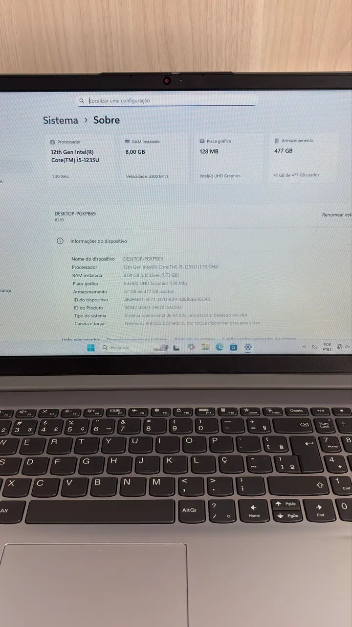Notebook lenovo ideapad 1 - i5 12º Geração - 8GB RAM - 480GB - Foto 5