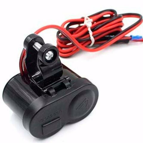 Tomada 12v E 5v Usb P/ Moto Carrregador Celular Gps - Foto 2