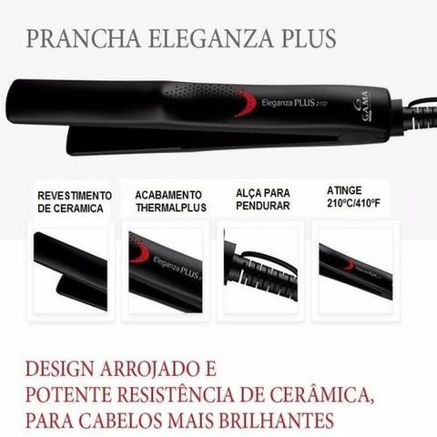 Prancha De Cabelo Gama Italy Profissional Cerâmica 410°f Ion Preta Bivolt - Foto 2