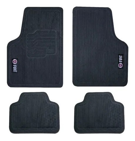 Jogo de Tapete Pvc Universal Borracha Fiat C/ Logo 04 Peças