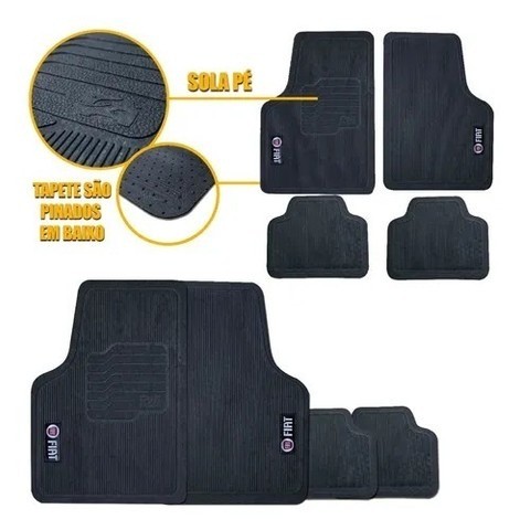 Jogo de Tapete Pvc Universal Borracha Fiat C/ Logo 04 Peças - Foto 3