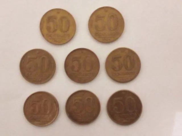 Moedas brasileiras antigas de 50 centavos