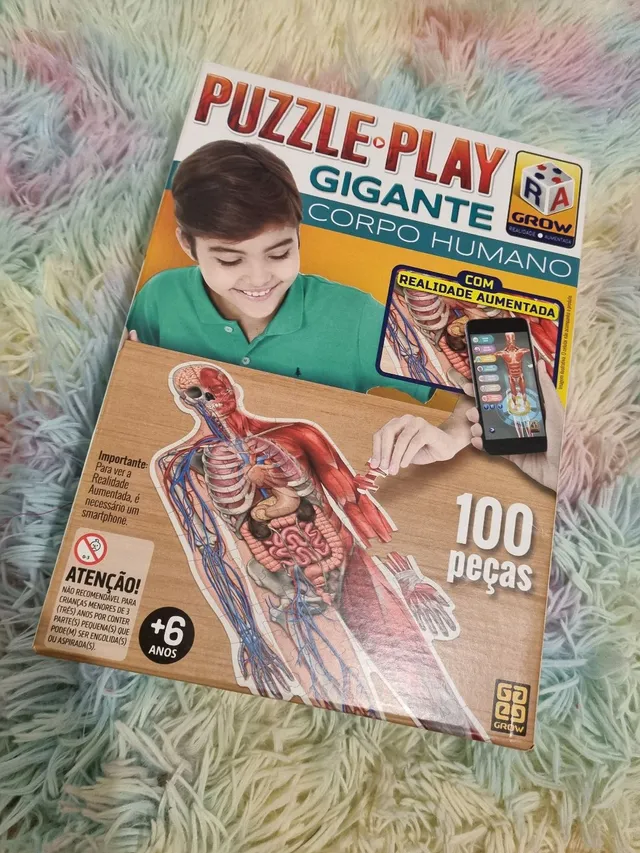 JOGO QUEBRA CABEÇA PUZZLE GIGANTE - CORPO HUMANO 100 PÇ - Babu