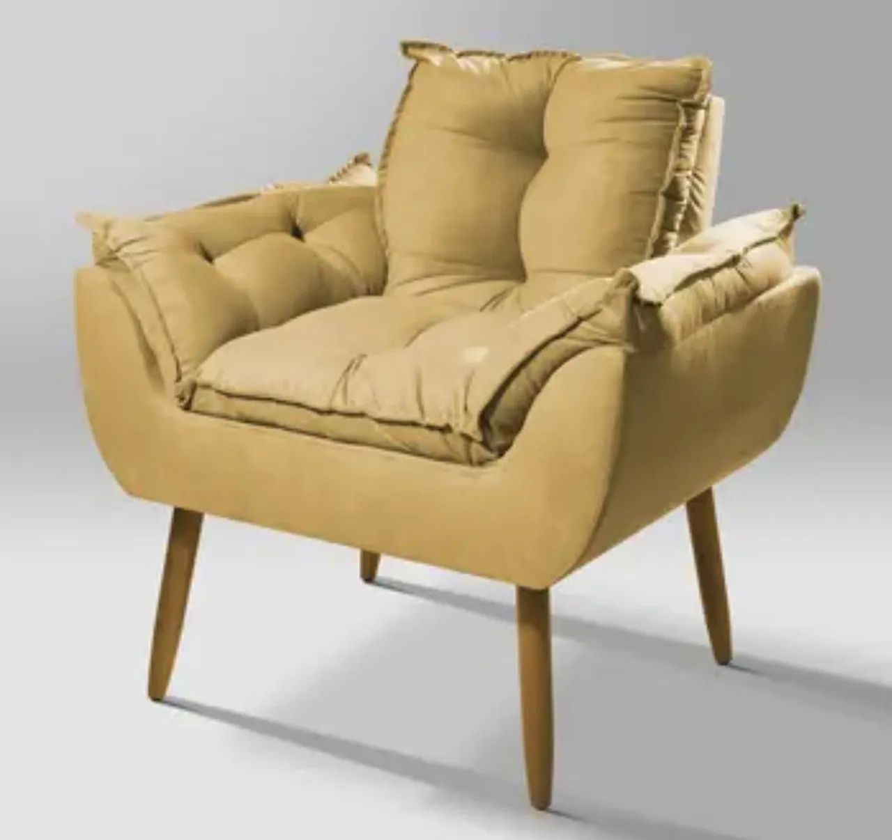Poltrona decorativa em sued super confortável 