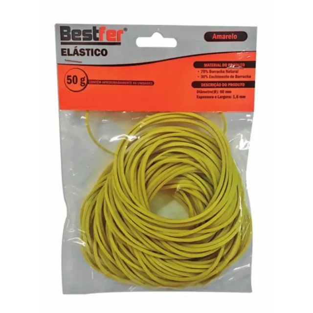 Elastico De Uso Geral 50g Amarelo Bfh1694