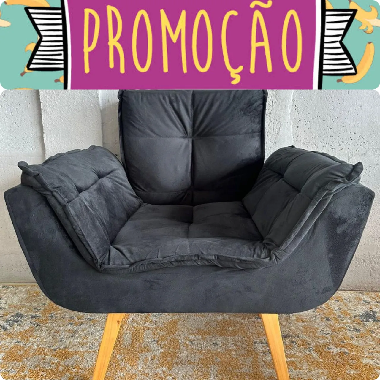 Mega feirão de poltronas opala na cor preta 1 lugar 