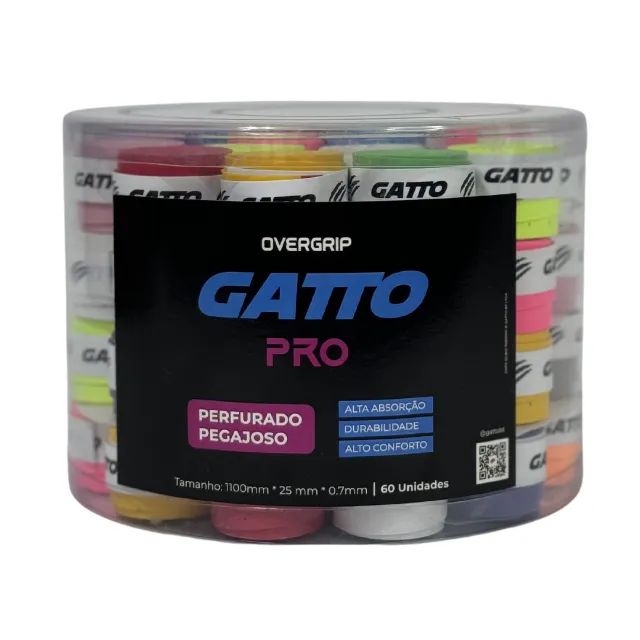Overgrip Perfurado e Pegajoso Gatto Kit com 10 Unidades Colorido - Foto 4