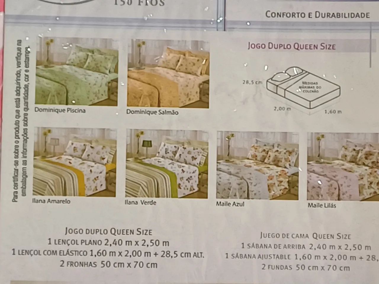 Jogo de Cama Casal Queen Size Prata 150 Fios - Coleção Flowers - Foto 4