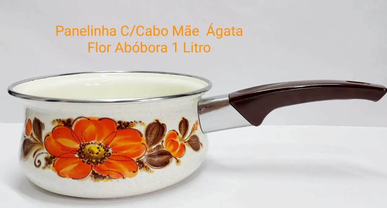 Panelinha S/Tampa Mãe Ágata Flor Abóbora 1 Litro 