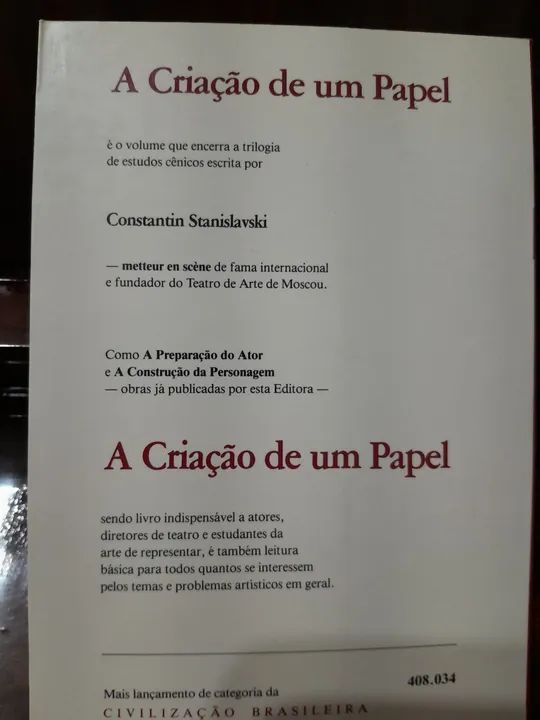 Livro A Criação De Um Papel - Constantin Stanislavski - Foto 2