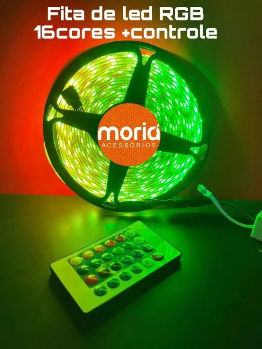 Fita Led 5050 Rgb Colorida 5mt 16 Cores + Fonte + Controle - Foto 4