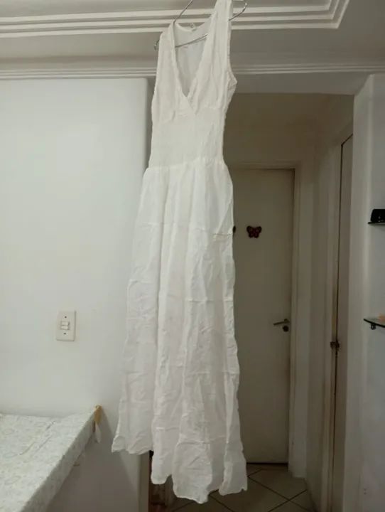VESTIDO BRANCO ESTILO INDIANO - NOVO (ÚLTIMA PEÇA!) - Foto 2