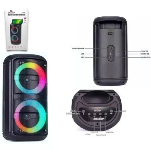 Caixa de Som Bluetooth Grasep D-4233 20W RMS - WZetta - Foto 4