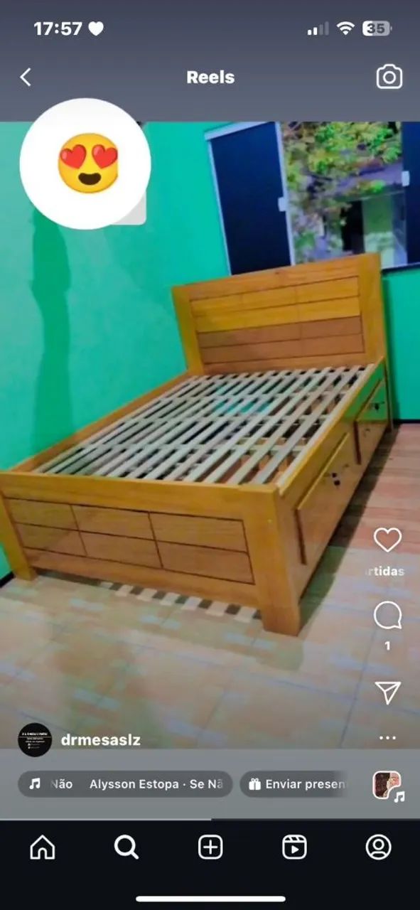 Cama de madeira maciça - Foto 2