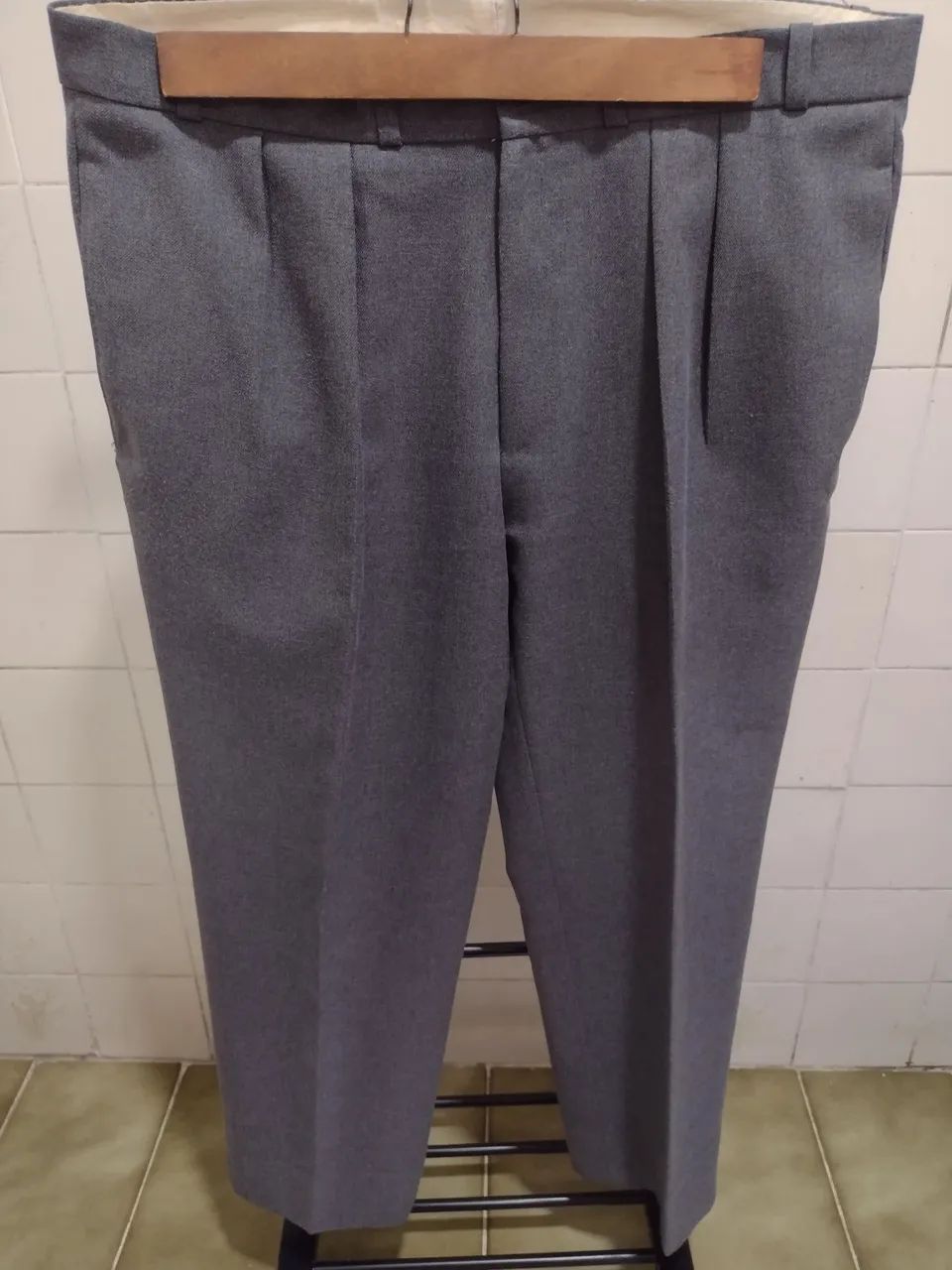 Calça Social Garbo de lã Cinza de Qualidade