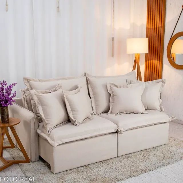 Sofá Cama Lima 2.00m Linho   Sem Caixa   Entrega Rápida! Produto Novo! 