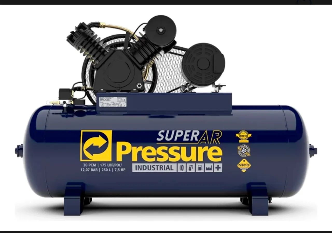 Compressor Ar Pressure Super Ar 30/250v 175 Psi 250l 7,5hp 220v