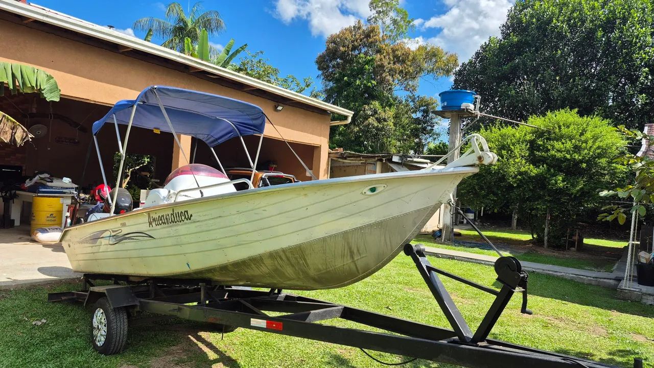 Barco alumínio 19 puma, com motor 50 Suzuki 4 tempo  - Foto 3
