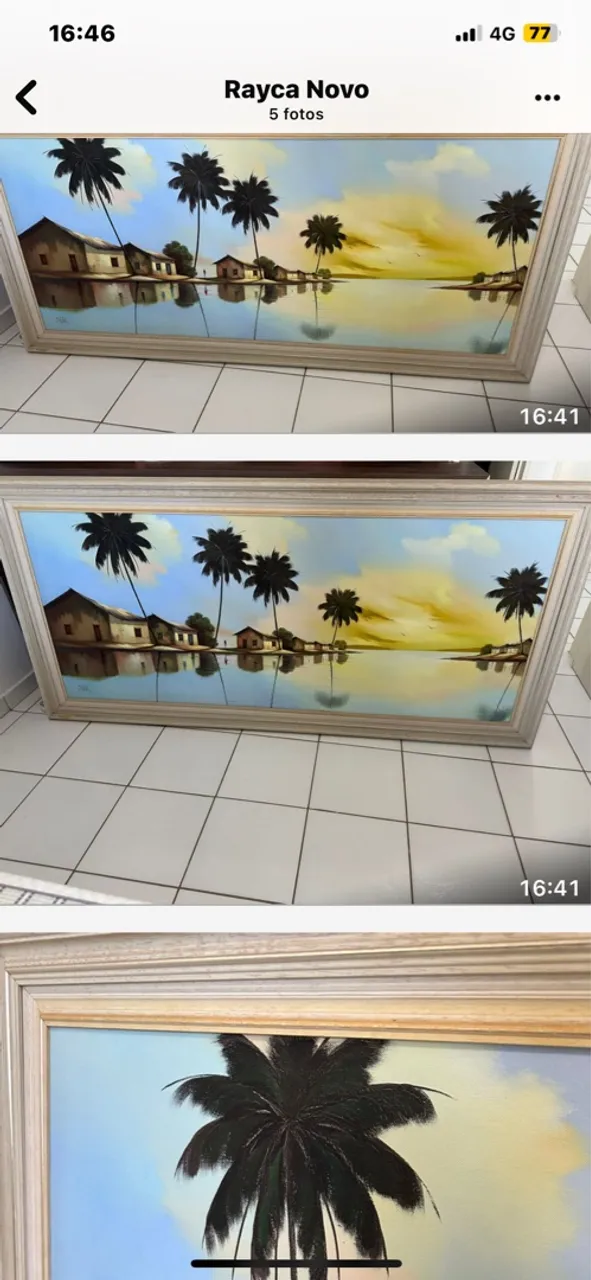 Quadro decorativo paisagem com coqueiros