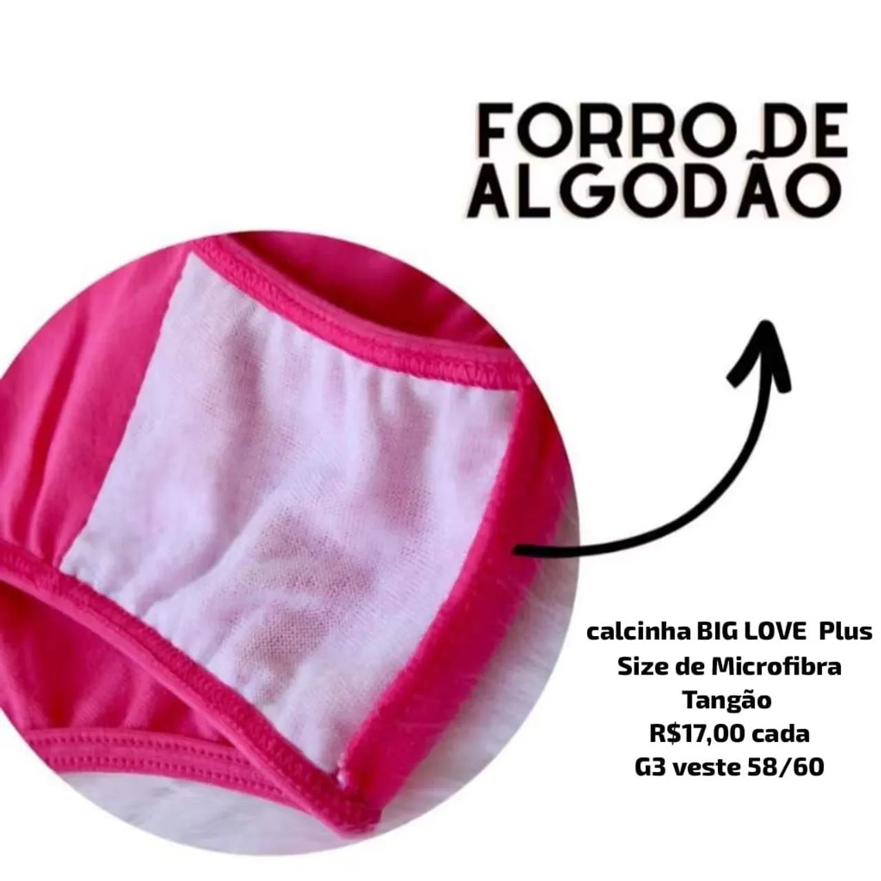 Calcinha Big Love Plus Microfibra Tangão - G3 - Foto 2