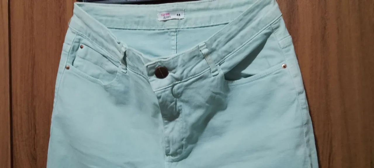 Calça Jeans Verde Feminina - Foto 2