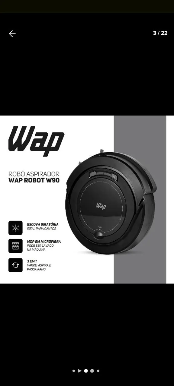 Robô Aspirador WAP Robot W90 - Limpeza Inteligente!