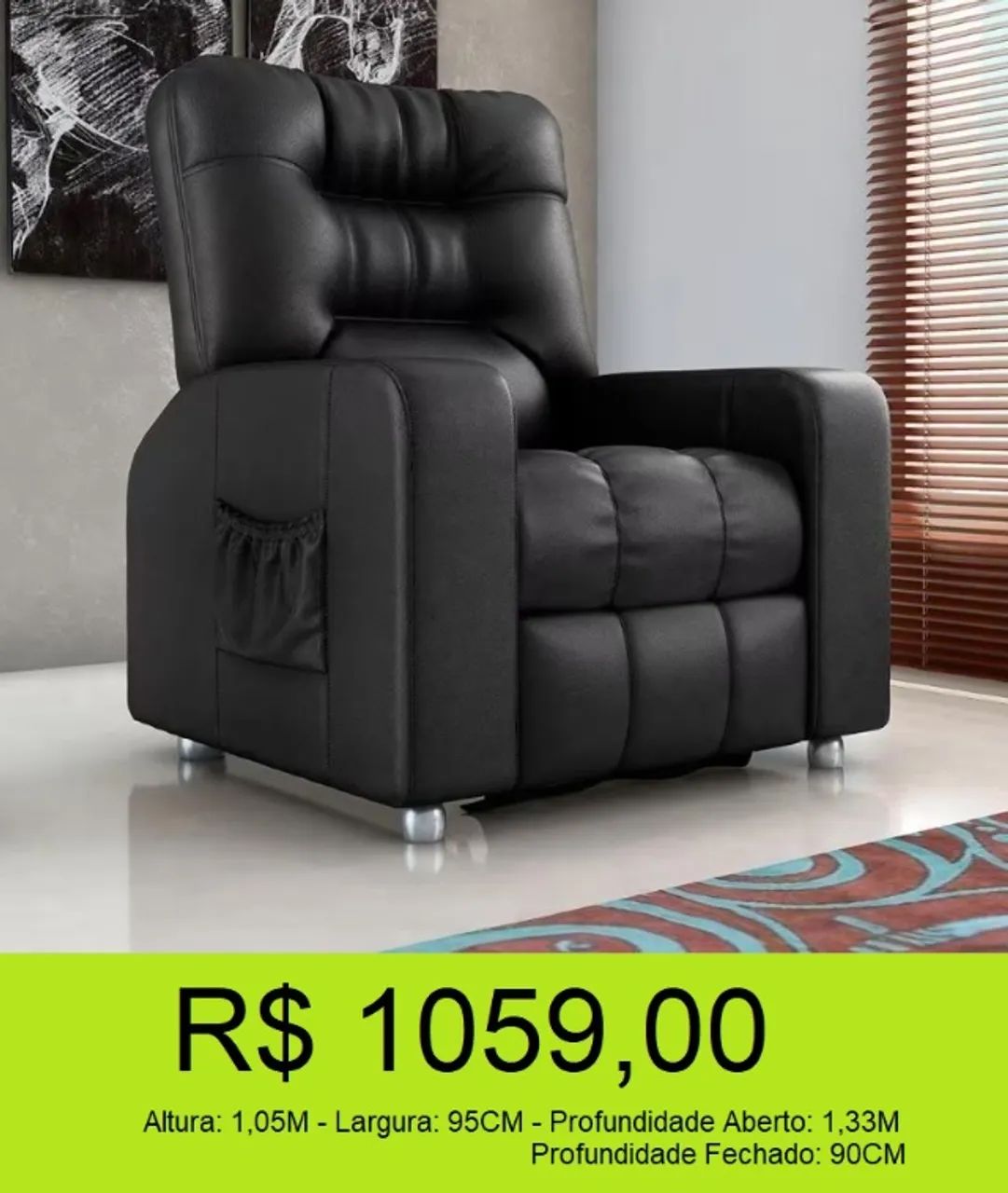Poltrona do papai corino retrátil