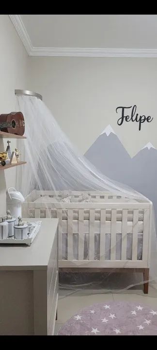 Saia de berço Americano em Linho OffWhite