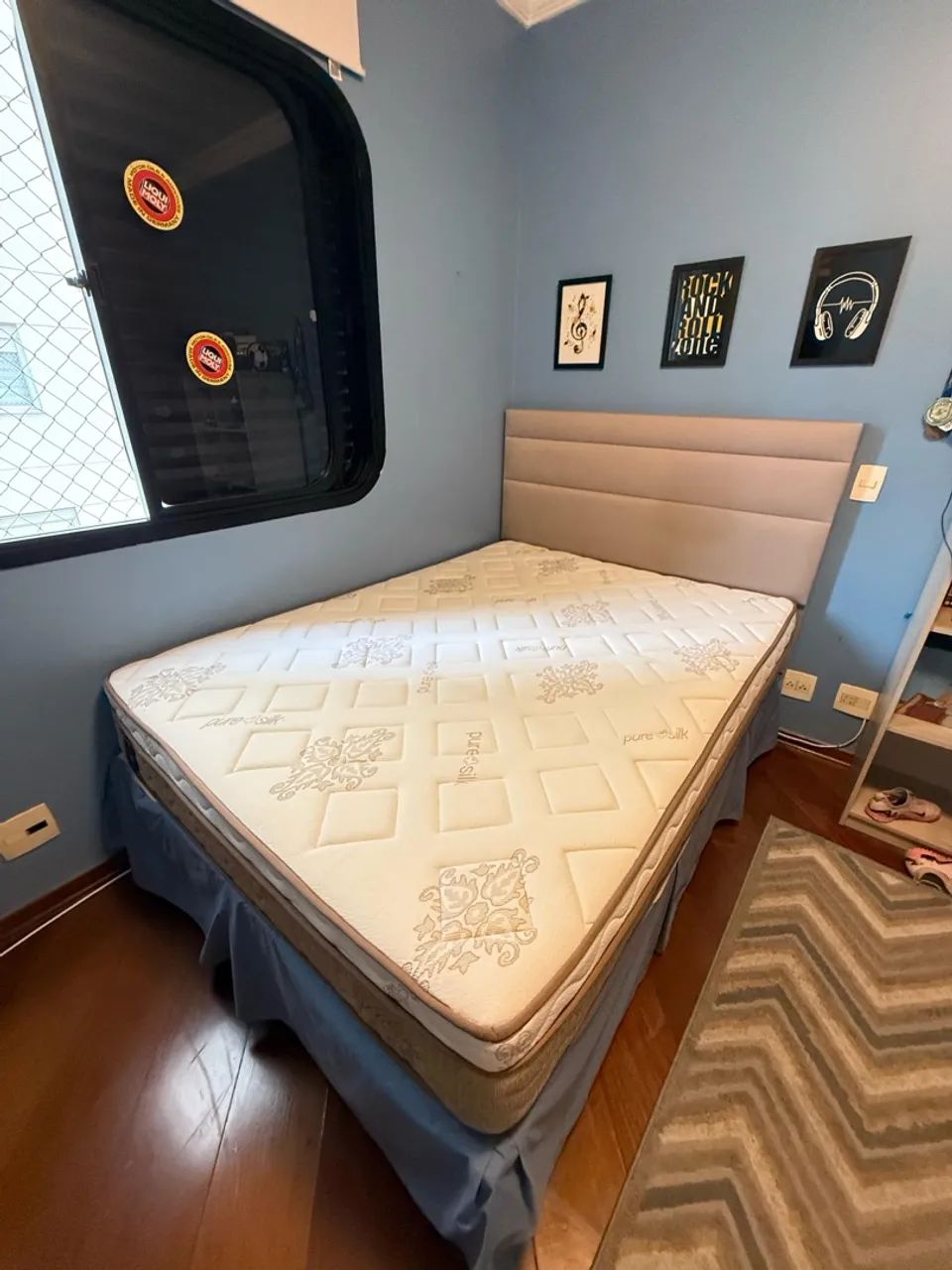 Cama Casal Box + Pilow top mola ensacada + cabeceira tecido  - Foto 4