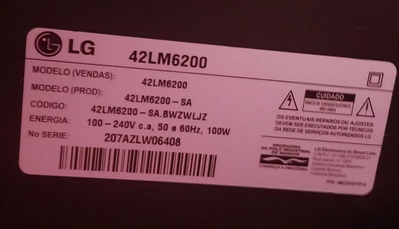 Tv LG 42 retirada de peças ou arrumar - Foto 2