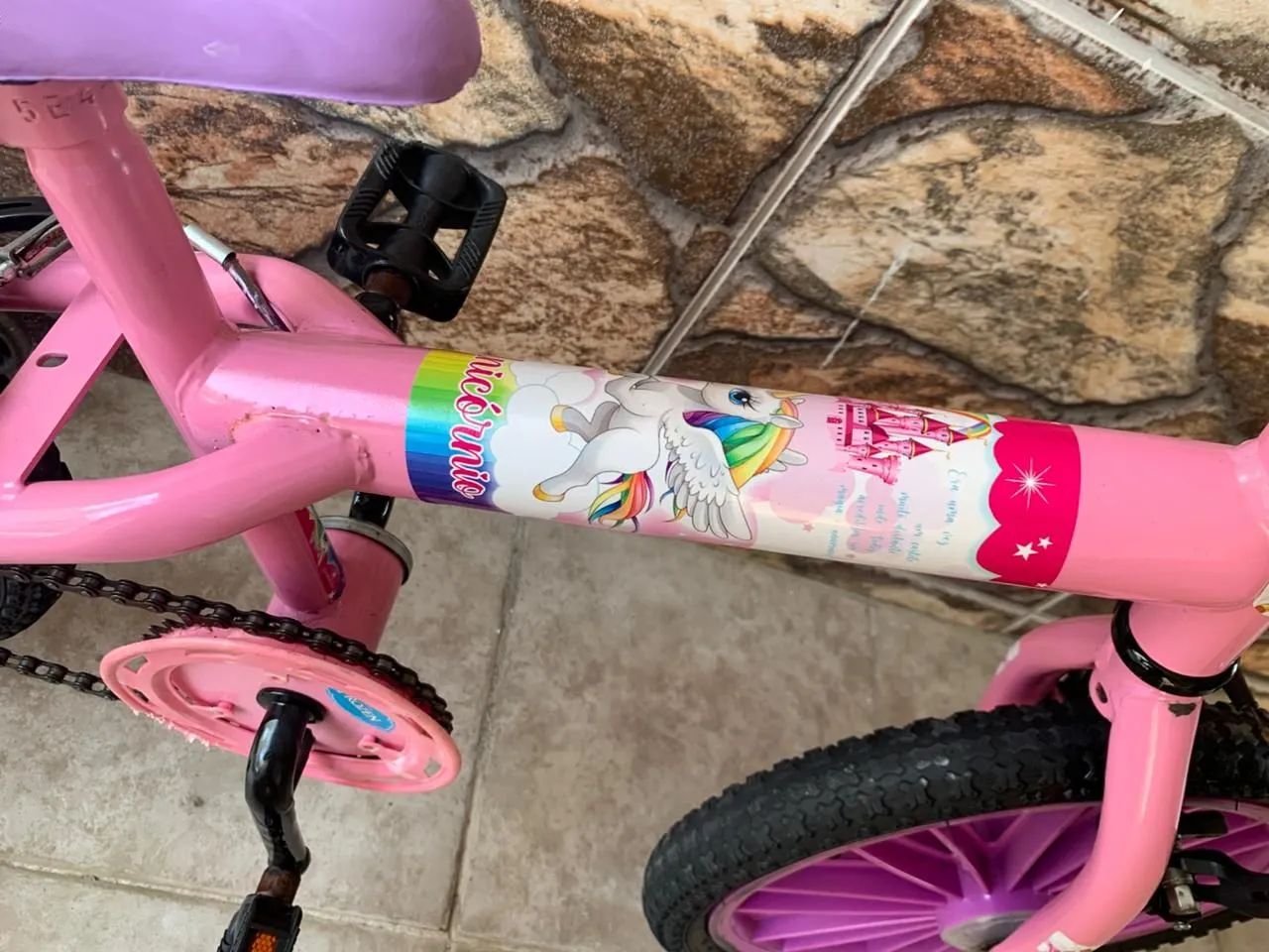 Bicicleta Infantil Rosa com rodinhas até 5 anos de idade  - Foto 4