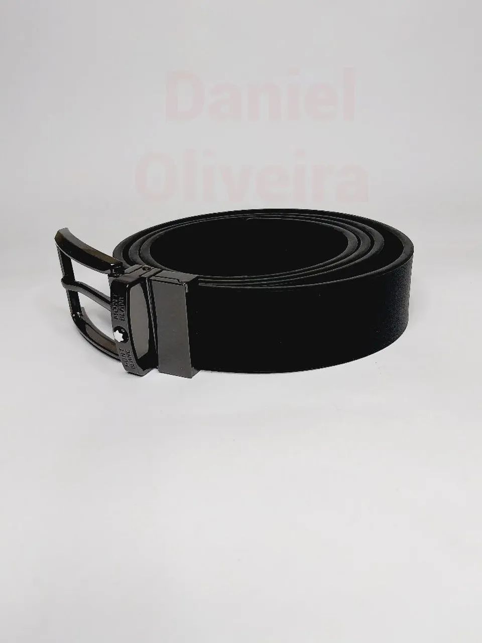 Cinto de couro Montblanc Dupla face Preto 4cm  - Foto 2