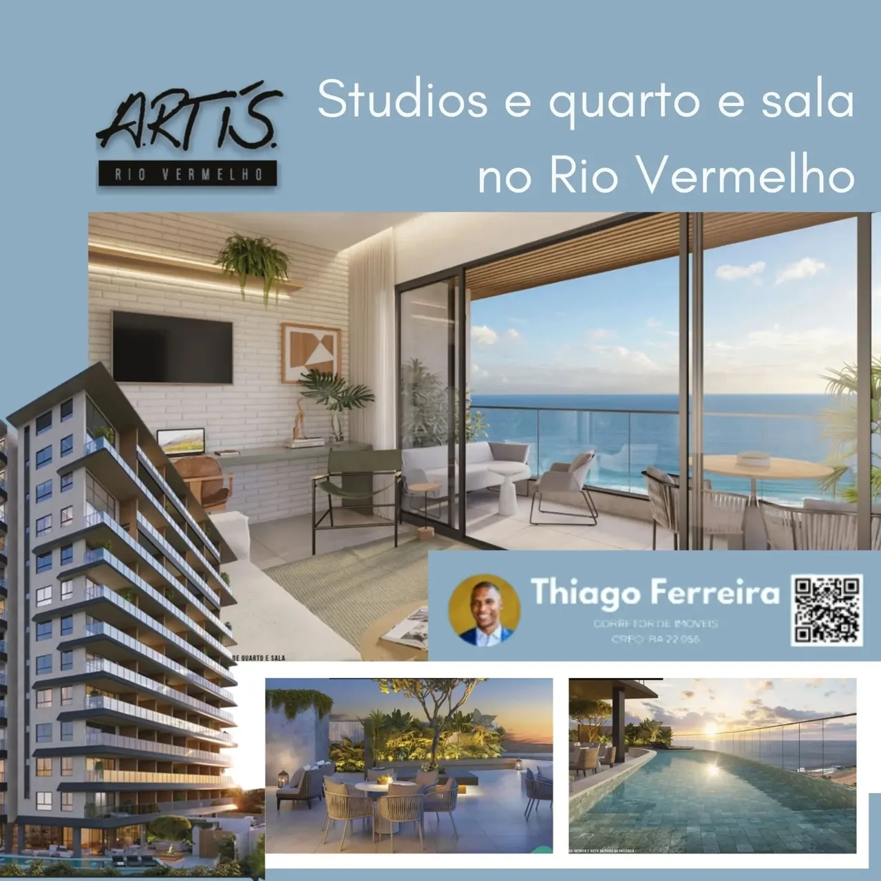 Artis, Apartamento Studio E 1 Quarto, Distribuído Entre 30 A 45M² No Rio Vermelho. 1NAHBEH