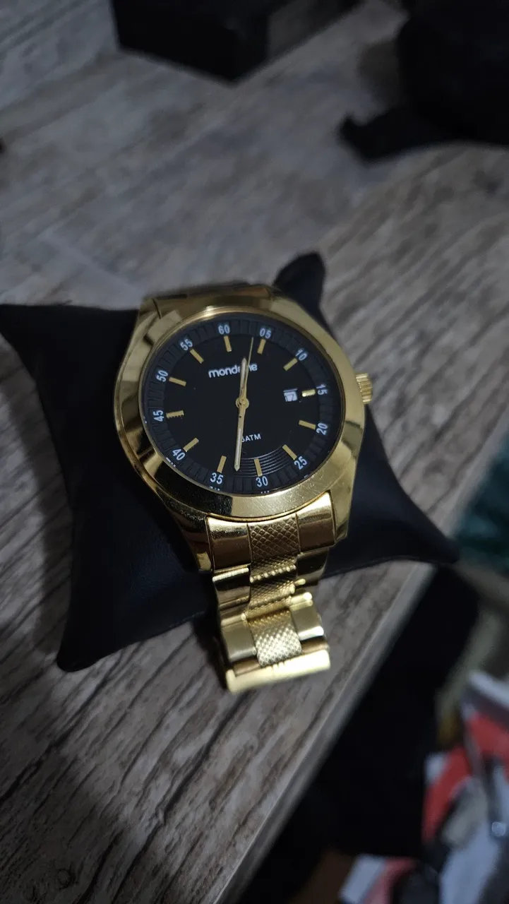 Relógio Masculino Dourado Mondine