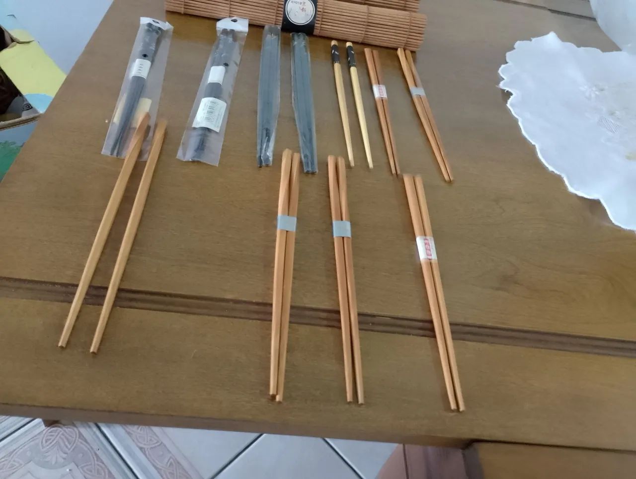 Kits de Hashi e Tapetes de Bambu SEM USO  - Foto 3
