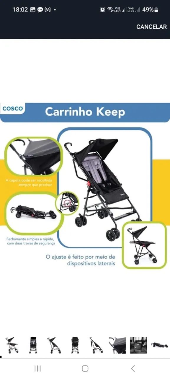 Carrinho de Bebê Compacto e Prático - Foto 3