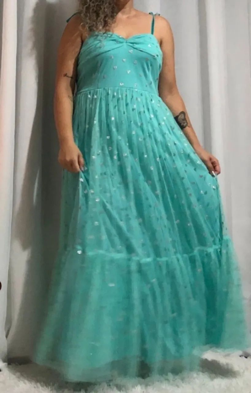 Vestido de festa verde de tule  - Foto 3
