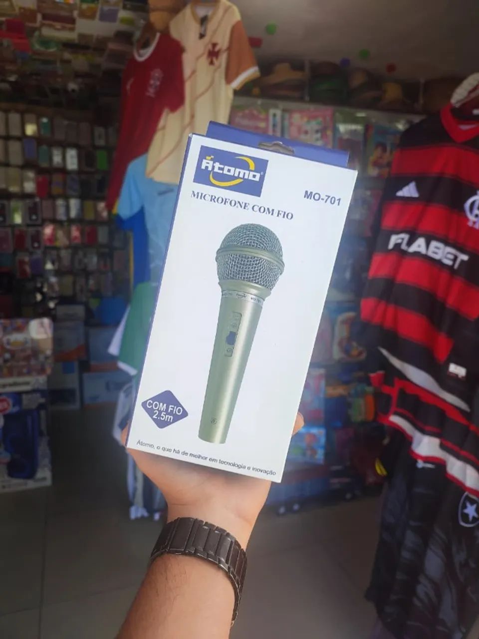 Microfone profissional com fio